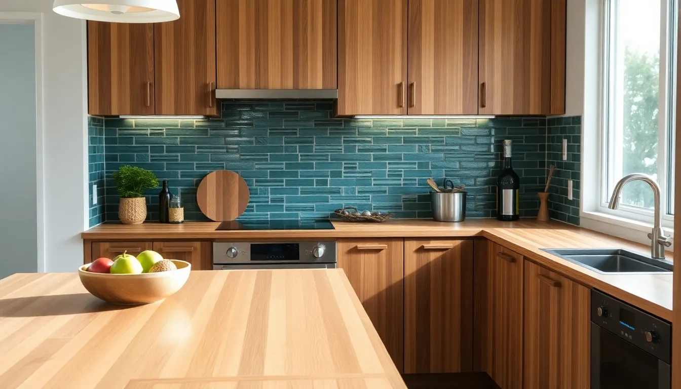 modern kitchen featuring sustainable materials and eco-friendly appliances.